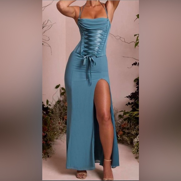 NWT Oh Polly Coralie Teal Dress - Picture 1 of 5